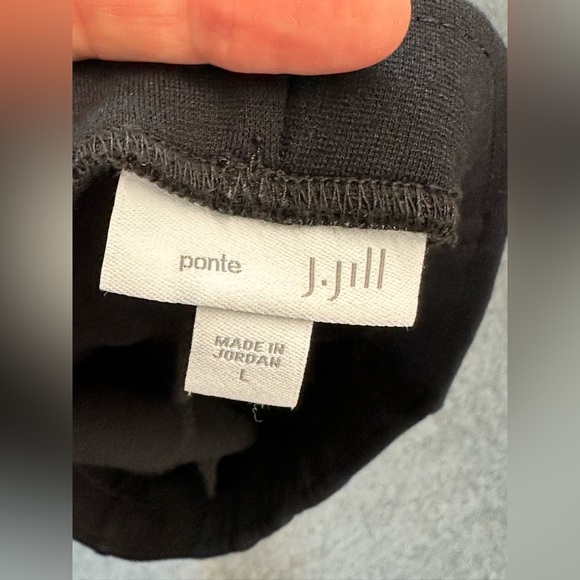 J.Jill pante black women's Large pull-on stretch wide leg front pockets elastic - Picture 3 of 4